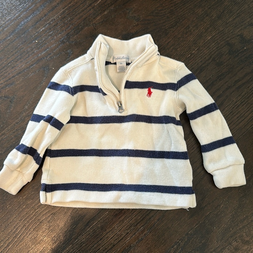 Ralph Lauren Polo 1/4 Zip Stripe 9m